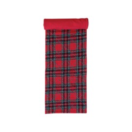 Creative Co-Op Plaid Brushed Cotton Flannel Quilted Table Runner, Red and Green