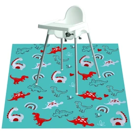 No More Mess Splash Mat for Under Highchair - Floor PVC Mat Sheet, Great as a Feeding Cover for Carpets and Easy to Wipe