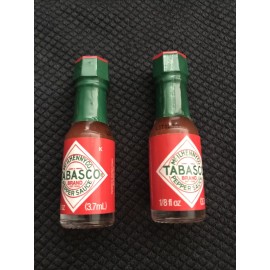 TABASCO New 2 Pack ~ Mini Tabasco Original Pepper Sauce Bottles 1/8 Oz.