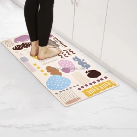 Non Slip Cushioned Washable Absorbent Thick Foam Backed PVC Kitchen Mats Woven Runner Rug Floor Mats for Laundry Kitchen Carpetsize: 19"*47.2", color: Pink