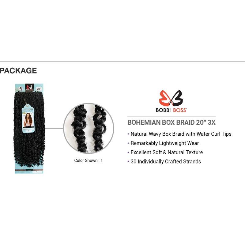 Bobbi Boss Crochet Braids Bohemian Box Braid 20" 3X (1-pack,