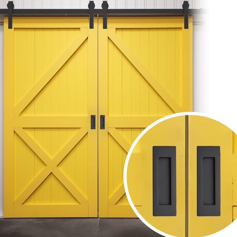 JOY DECOR 2 Pack Pocket Door Handles, 4.72" Rectangular Recessed