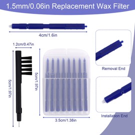 Fukaisu 32pcs Wax Guard Filters for Audien Hearing Aid, Hearing Aid Filters with Cleaning Brushes Practical Cleaning Tools Compatible with Audien