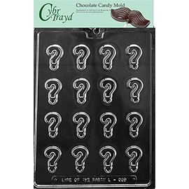 Cybrtrayd Life of the Party L069 Mini Question Marks Chocolate Candy Mold, 1-1/2" x 1" x 1/4"deep, Clear