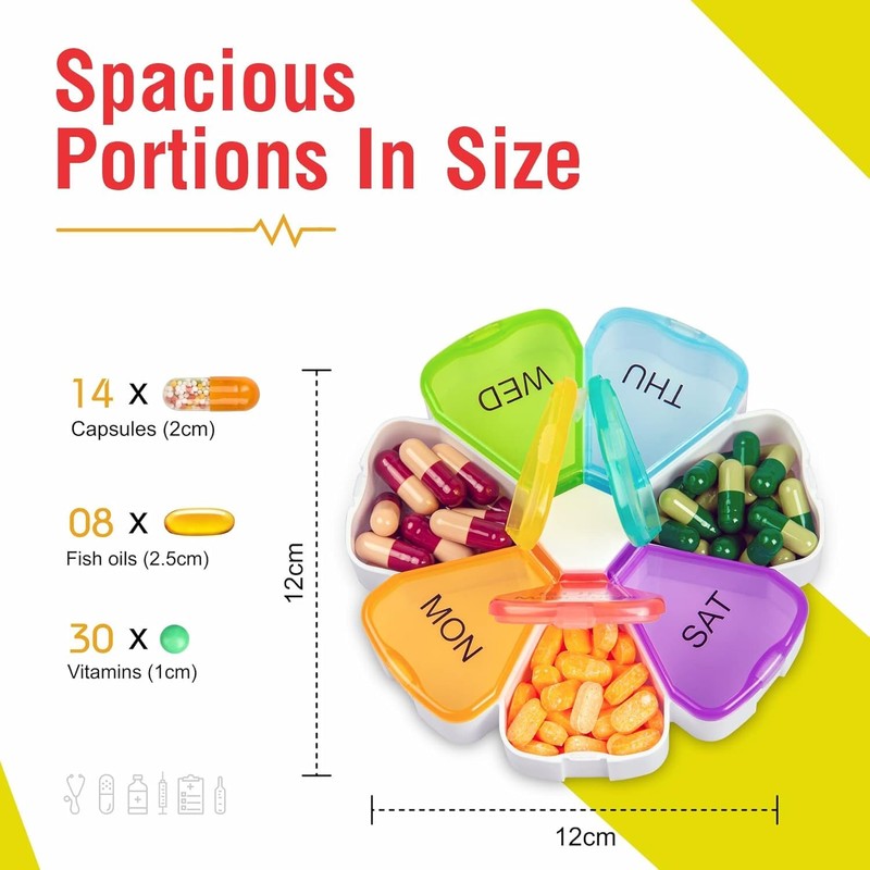 SHADECRAFT 7 Day Pill Organiser – Premium BPA-Free Medication Storage