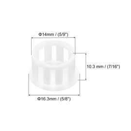 sourcing map 32PCS 14mm(9/16") White Plastic Hole Plugs, Flush Type Panel Hole Plugs Insert End Caps for Locking Hole Tubes Furniture Cabinet