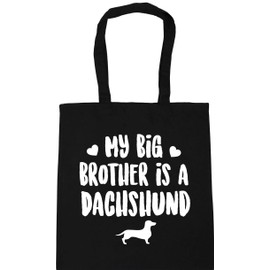 Hippowarehouse My big brother is a Dachshund Tote Shopping Gym Beach Bag 42cm x38cm, 10 litres