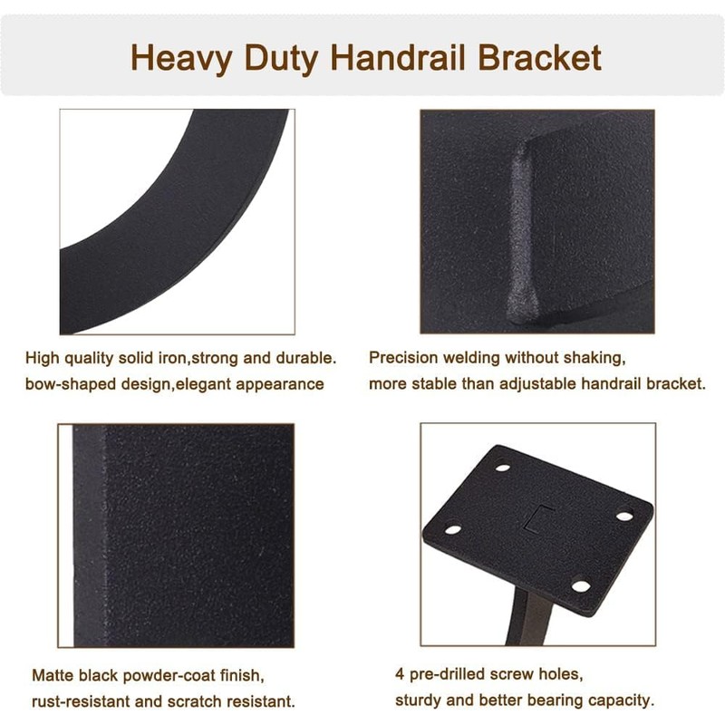 VANROUG 3 Pcs Heavy Duty Handrail Bracket Handrail Bracket Wall