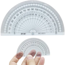 LRMYS 180 Degrees Clear Protractor, Transparent Plastic Semicircle Angle Measurement Ruler Tool for Student Math Classroom School Office Teachers, 1 Pack