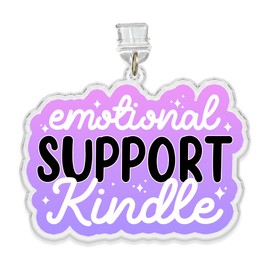 Emotional Support, Dust Plug Charm 1.5 Inches Reading Is Healing, Reader, Book Lover, Bookworm Lightning/Type C Acrylic Material Accessories, Charms for Phone E-Reader