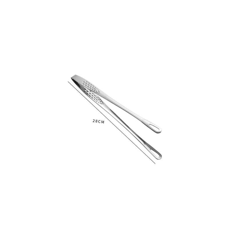 24/28CM Stainless Steel Kitchen Straight Grill Tweezers BBQ Food Tongs