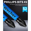DCWecher 10-Pack Phillips Bits #2 Impact 2.5" Long, Magnetic Phillips