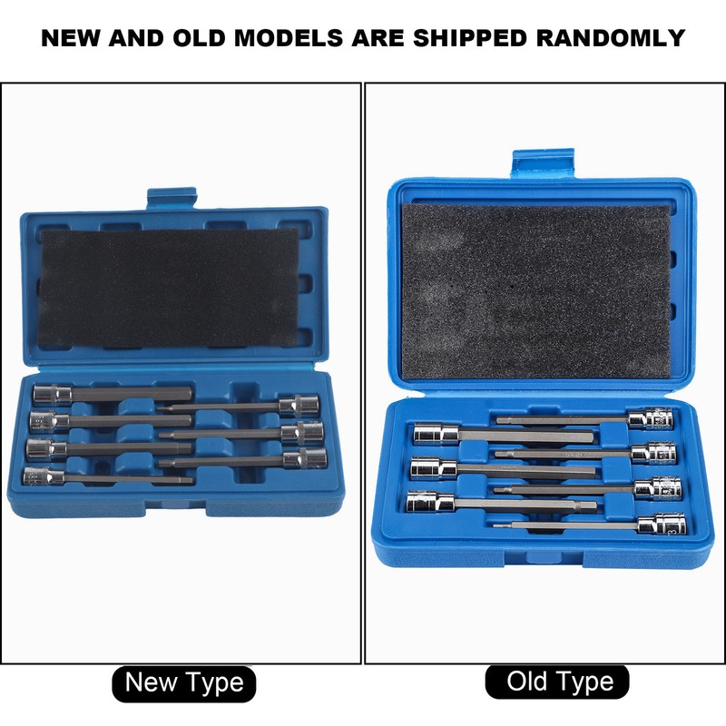 7Pcs Extra Long Hex Bit Socket Set 3/4/5/6/7/8/10 mm Drive