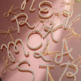 Mrchtmas 2025 Christmas Letter Ornaments, Initial Z Ornaments for Xmas Tree, Hanging Christmas Ornament Gift for Mother Women Men Best Friends Sister Wife