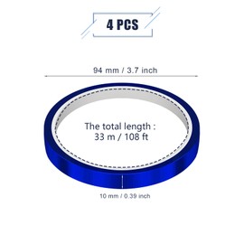 KINBOM 4 Rolls Heat Transfer Tape, 10mmx33m 108ft Blue Heat Resistant Tape Thermal Tape Heat Vinyl Press Tape for Sublimation Art Crafts Clothes