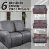 molasofa Loveseat Recliner Slipcover - 6 Pieces Stretch Leather Like