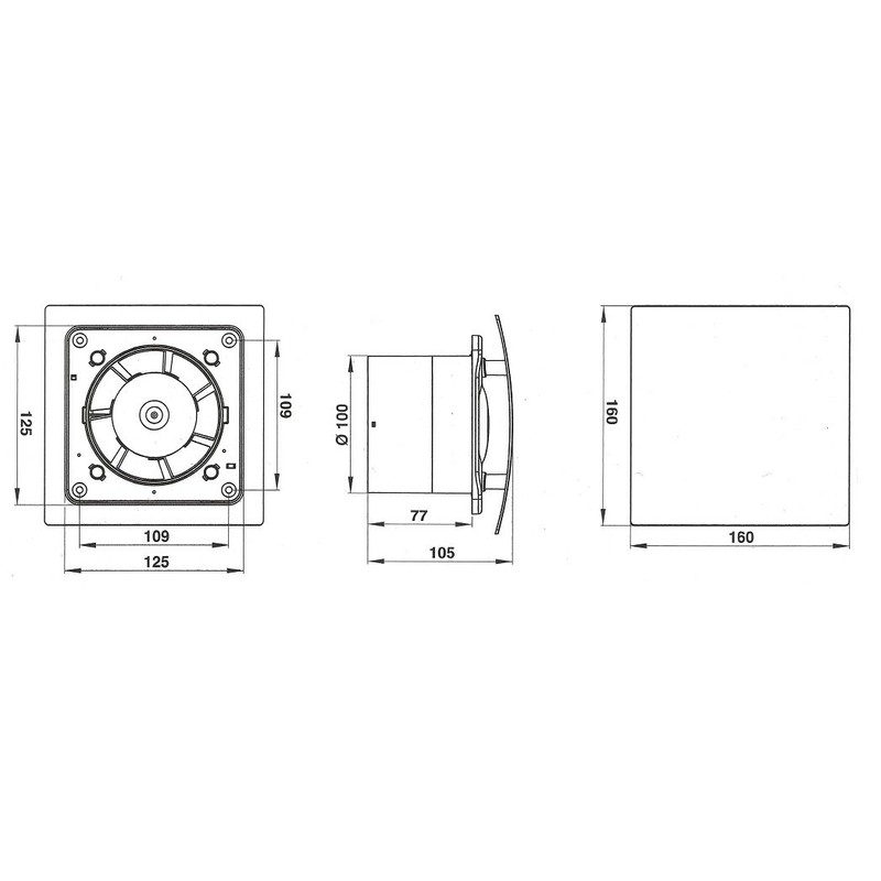 Armar Trading LTD Bathroom Fan Diameter 100 mm Stainless Steel