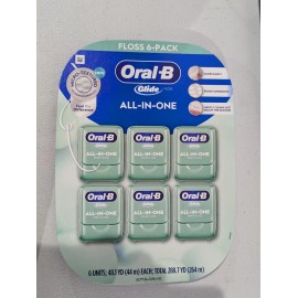 Oral-B Glide All-In-One Mint Flavor Dental Floss, 44 m., 6 pk.