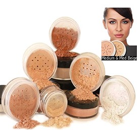 Mineral make-up set of 6 pieces natural mineral foundation by Intelligent Cosmetics® 100% vegan & never tested on animals, natural SPF, choose your skin colour