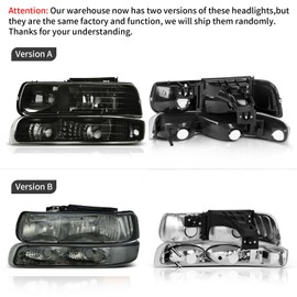 AUTOSAVER88 Headlights Assembly Compatible with 1999-2002 Chevy Silverado / 2000-2006 Tahoe Suburban Headlamp with Bumper Lights