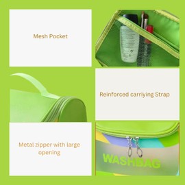 Cosmetic Bag, Makeup Organiser Travel Essentials Bag, Toiletry Bag for Women, Girl´s Hair Accessories Storage, Waterproof wash bag, Skincare bag. (Green)