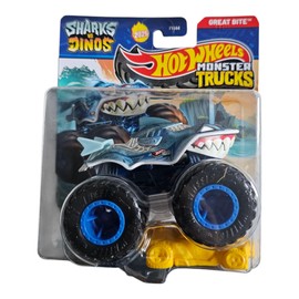Hot Wheels Monster Trucks Great Bite, Sharks vs Dinos Series, Die-Cast Vehicle