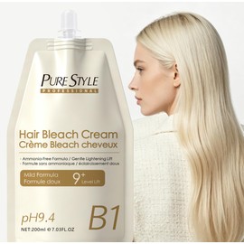 PureStyle Ammonia-Free Hair Bleach Cream, 9+ Level Lift 7.03fl oz(200ml)