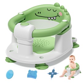 Baby Bath Seat for Babies 5 Months & Up - Non-Slip Bath Seat for Sitting Up with Baby Essentials Kit, Soft Cushion & Compact Design, Toddler Bathtub Seat