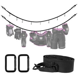 Hockey Hanger 58Inch Portable Gear Hanger Strap Ice Hockey Equipment Drying Rack Organizer with 2 Adjustable Hook for Home, Outdoor, Camping, Fishing Gifts (2)