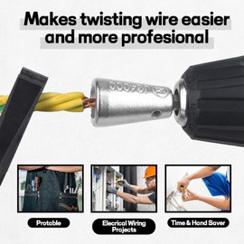 Wire Twister Tool for Drill, Wire Twisting Tool for Drill, Drill Wire Twister for Electricians, Electrical Wire Nut Twister for Drill