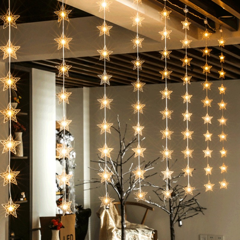 Fairy Christmas Lights LED Star String Lights with Remote for