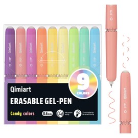 Xipan Erasable Gel Pens 9-Pack, Fine Point 0.6mm Twist Retractable with Cute Egg Shape, Matte Texture for Cozy Grip, Solid Ink Pens for Drawing, Doodle, Journaling, Writing & Planning(Candy Colors)