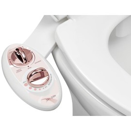 LUXE Bidet NEO 185 - Dual Nozzle, Self-Cleaning, Non-Electric Bidet Attachment for Toilet Seat, Adjustable Water Pressure, Rear & Feminine Wash (Rose Gold)
