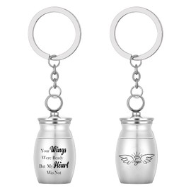 Bestomrogh Mini Cremation Urns Small Keepsake Urns Stainless Steel Memorial Ashes Holder Cremation Jewelry for Human Pet 18 * 16 mm