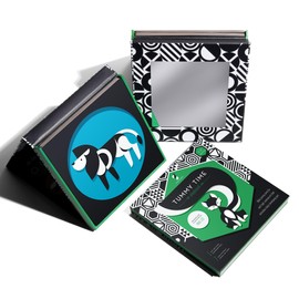 Tummy Time Playboard + Art Cards: Brain Development Montessori Sensory High Contrast Cards and Mirror