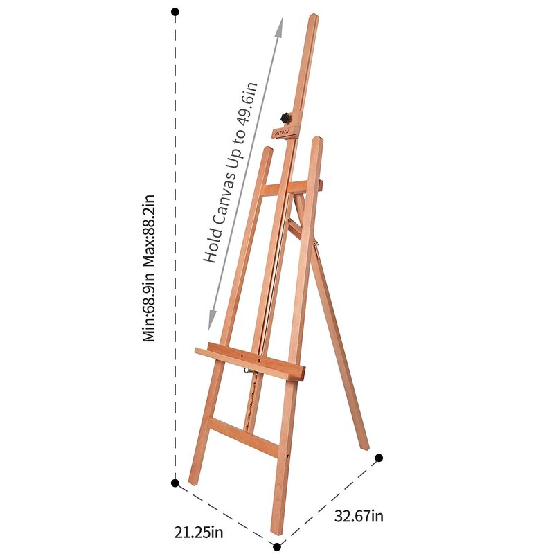 MEEDEN Large Basic Lyre Studio Easel, Solid Beech Wood Artist