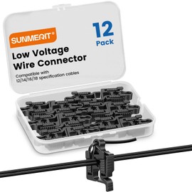 12 Pack Low Voltage Wire Connectors for Landscape Lighting, Compatible with #12/14/16/18 Gauge Underground Cable for Pathway Lights, Spotlight, In-ground Lights, Waterproof, UL Listed