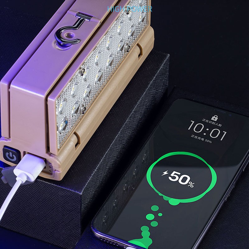 Foldable Solar Camping Light Type C 2200mAh IP66 Waterproof Solar