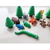 3D Printed Jungle Animals Set – Articulated Toys + Trees