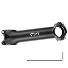 CYSKY 31.8 Bike Stem 140mm 150mm Extra Length 7° 12° 17° 25° Degree for 31.8mm Handlebar Clamp 1-1/8 28.6mm Steer Tube, for Road Bike, Mountain Bike, Gravel, Hybrid, E-Bikes (7 Degree, 140mm)