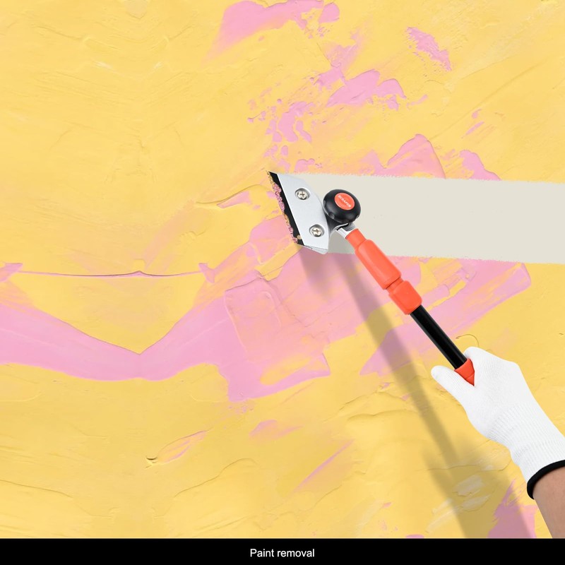 EHDIS Retractable Razor Blade Scraper Long Handle Heavy Duty Floor