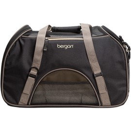 Coastal Pet Bergan Comfort Carrier - Cat and Dog Carrier - Black and Brown - 19" x 10" x 13"