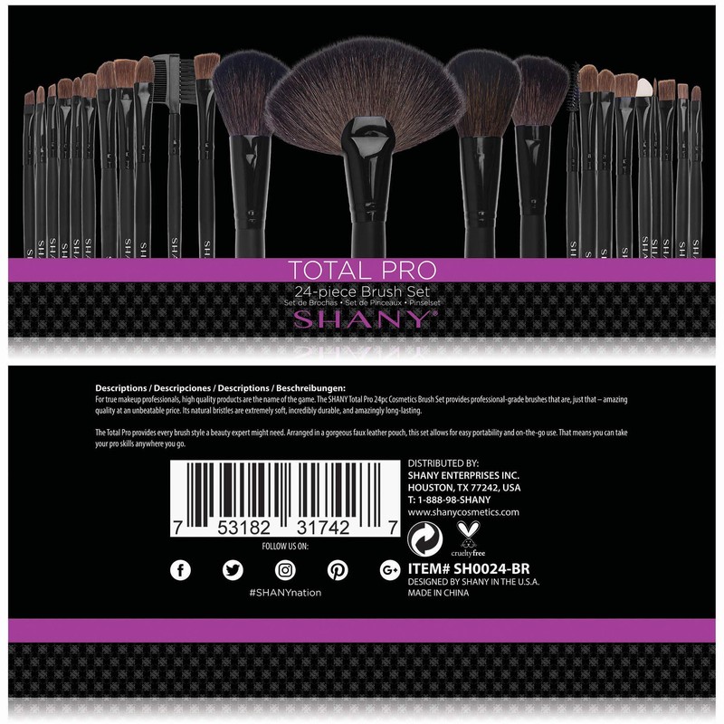 SHANY Makeup Brush Set Studio Quality Total Pro Make up
