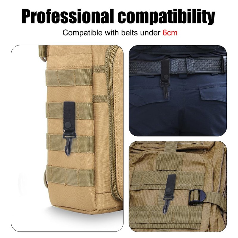 Tactical Molle Key Holders, 2PCS Quick Release Belt Clips with
