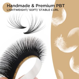 LASHVIEW 1S Fast Fan Silk Individual Eyelash Extensions 0.07mm Thickness M Curl 8mm Length Handmade Semi-permanent Auto-Fan Volume Eyelashes For Professional Salon Use