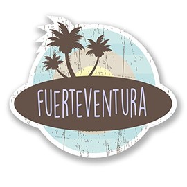 2 x 10cm Fuerteventura Vinyl Sticker Luggage Travel Tag Spain Label Fun #6765 (10cm Wide x 8.5cm Tall)
