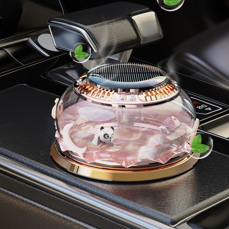 Car Perfume Decoration Solar Powered Rotating Aromatherapy Diffuser Ornament for