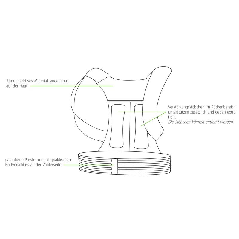 Hydas Geradehalter, unterstützt eine aufrechte Haltung, Größe M, 1 Stück
