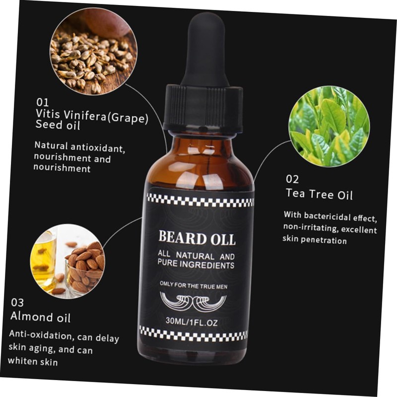 minkissy Beard 30ml Men's Essential Black Castor Relief Itching Smooth