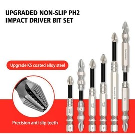 High-Magnetic Screwdriver Drill Bit Set - Strong Magnetic Durability Screwdriver Drill Bit Set - Universal Electric Precision Alloy Steel Screwdriver Set (25-50-65-75-100-150mm(6pcs))